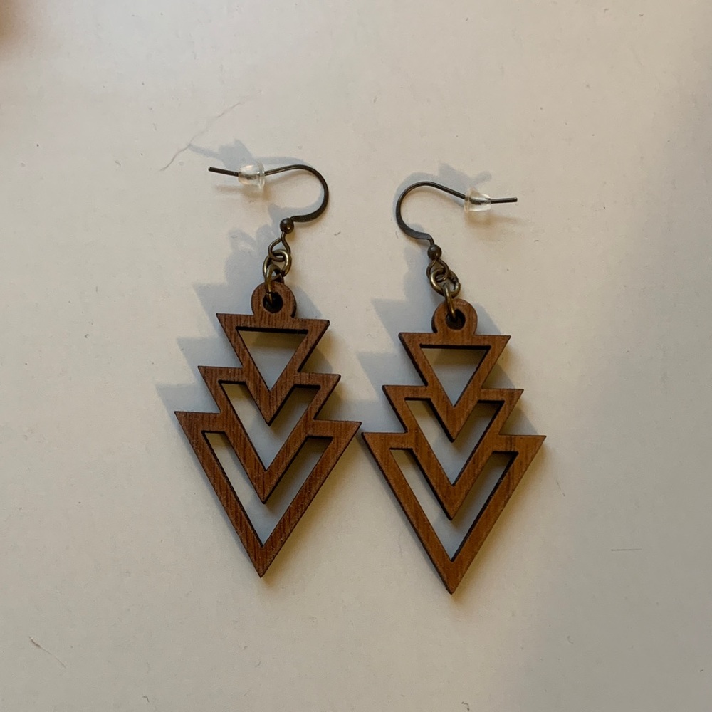 Geometric Wooden Earrings